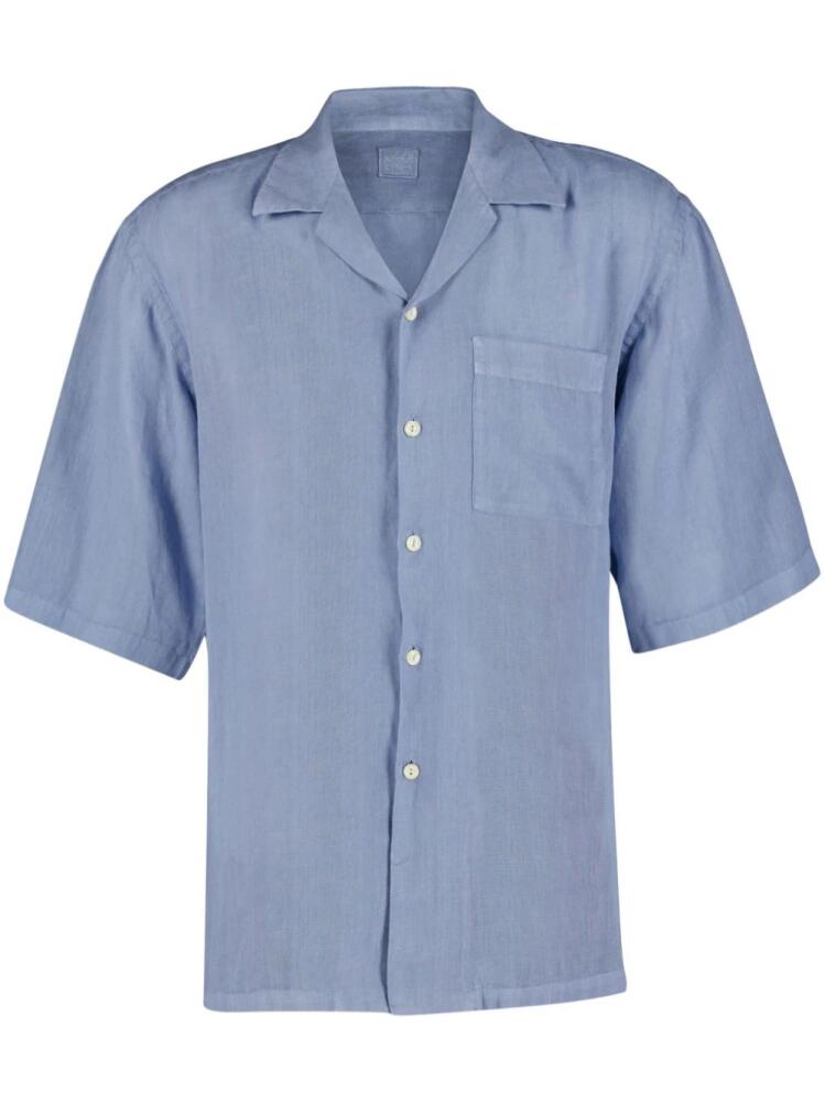 120% Lino camp-collar linen shirt - Blue Cover