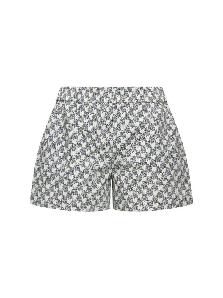 TORY BURCH Printed Cotton Poplin Camp Shorts Cover