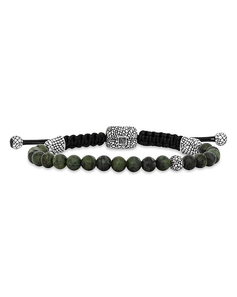 John Varvatos Sterling Silver Snakeskin Jade Beaded Adjustable Bracelet Cover