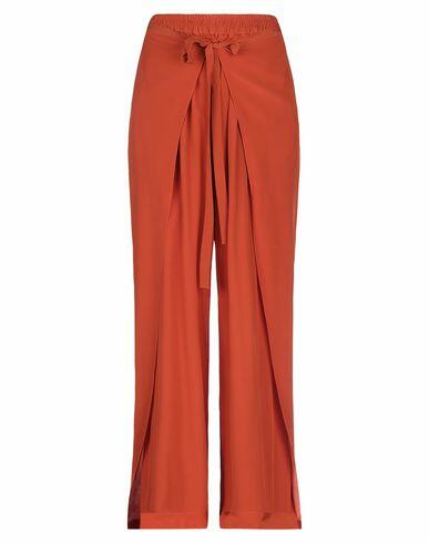 Chloé Woman Pants Rust Silk Cover