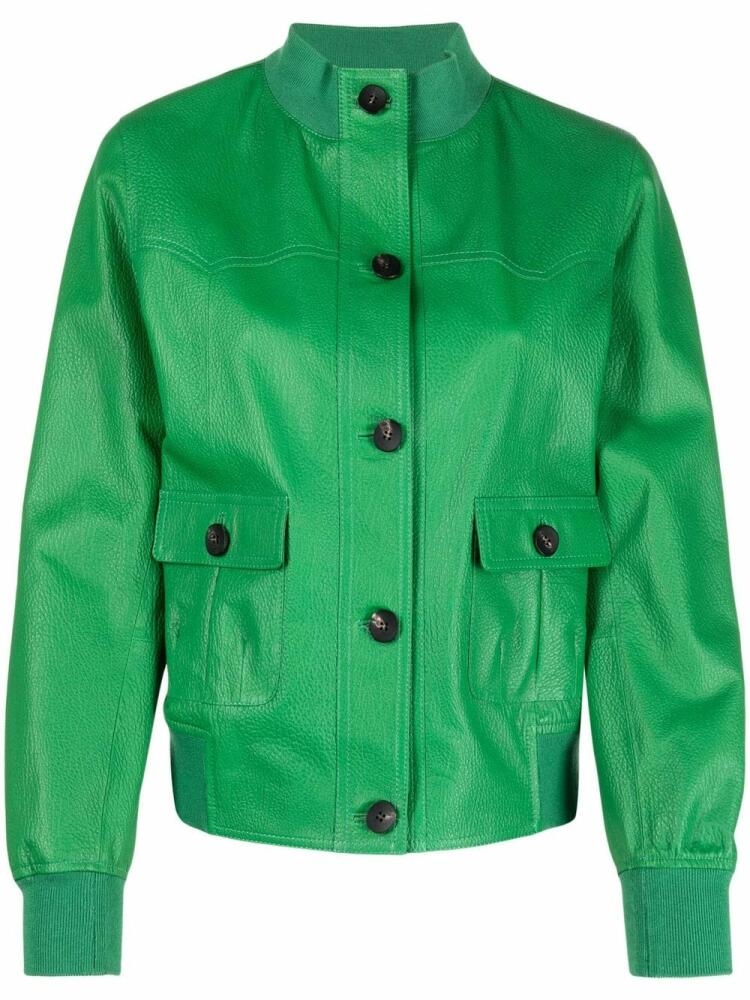 Giorgio Brato buttoned leather jacket - Green Cover