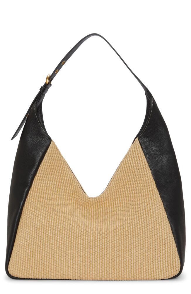 Vince Camuto Marza Colorblock Hobo Shoulder Bag in Black Natural Cow Cover