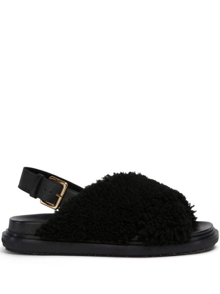 Marni Fussbett shearling sandals - Black Cover