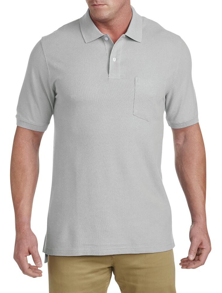 Harbor Bay by DXL Pocket Piqué Polo Shirt in Drizzle Cover