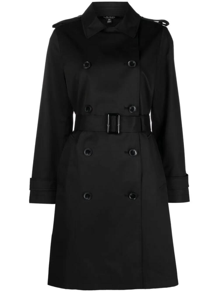 Lauren Ralph Lauren belted double-breasted trench coat - Black Cover