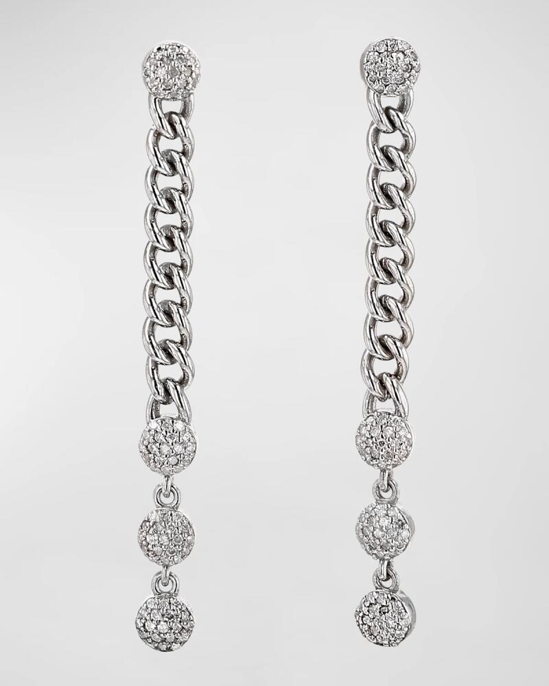 Sheryl Lowe Diamond Pave Curb Chain Drop Earrings, 2"L Cover