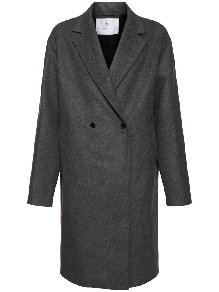 SEVEN GAUGE Double Breast Cashmere Blend Long Coat Cover