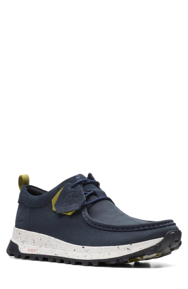 Clarks(r) ATL Trek Wally Waterproof Chukka Sneaker in Navy Nubuck Cover