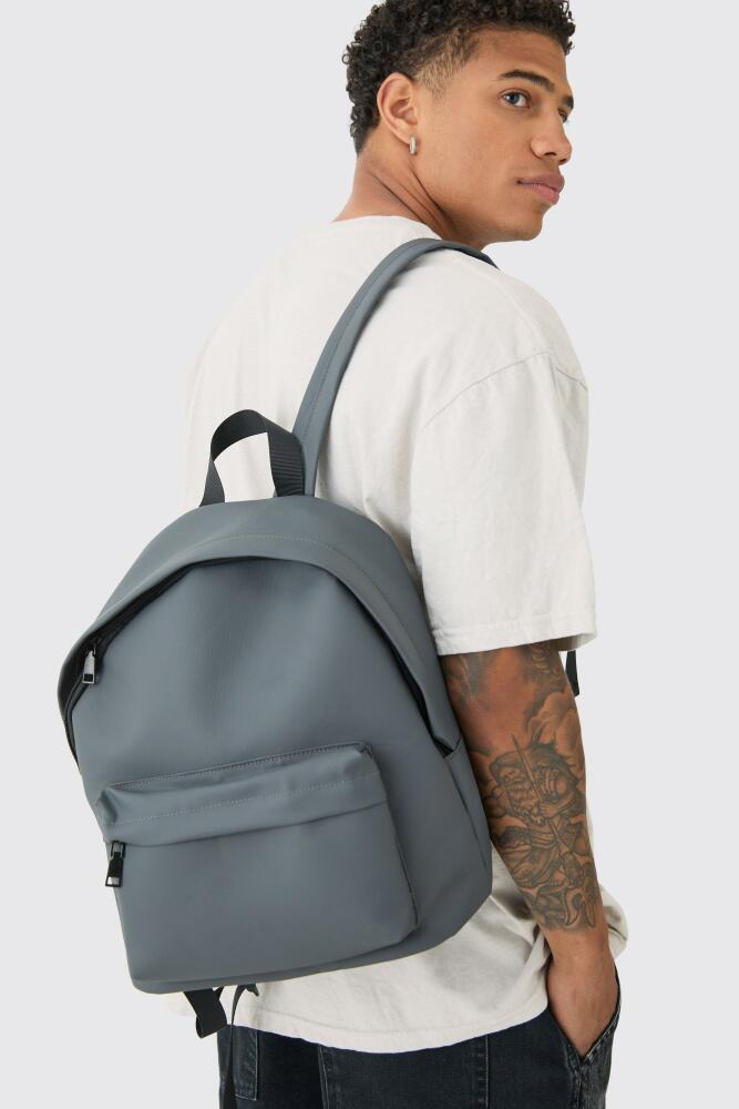 boohoo Mens Basic Rucksack In Charcoal - Grey Cover