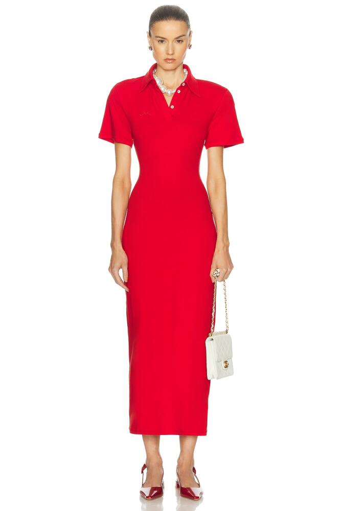 Rowen Rose Short Sleeve Long Polo Dress in Red Cover