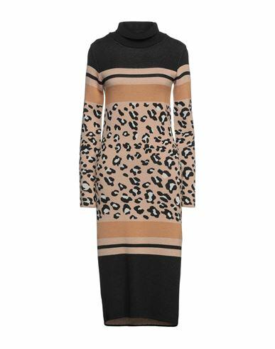 Babylon Woman Midi dress Light brown Wool, Acrylic, Viscose Cover