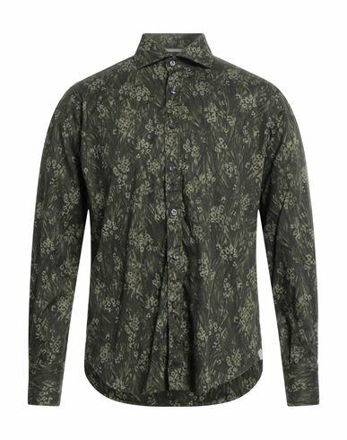 Tintoria Mattei 954 Man Shirt Military green Cotton Cover