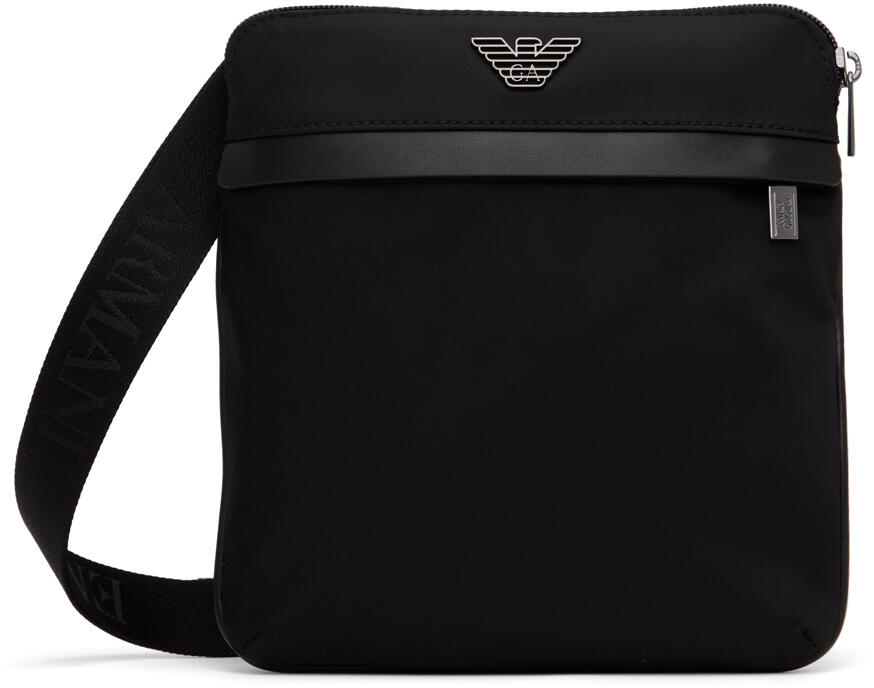 Emporio Armani Black Small Flat Messenger Bag Cover