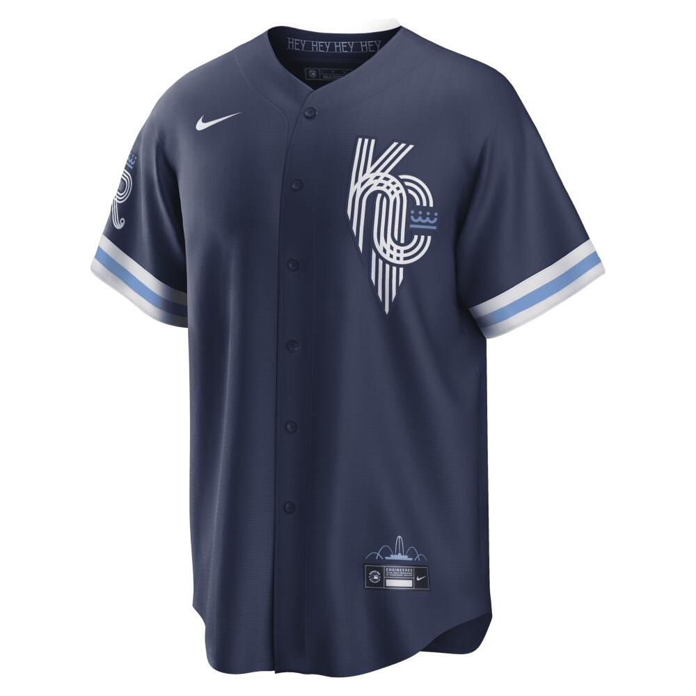 Nike Men's MLB Kansas City Royals City Connect (Whit Merrifield) Replica Baseball Jersey in Blue Cover