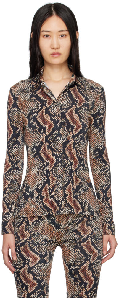 Atlein Black Snake Print Shirt Cover