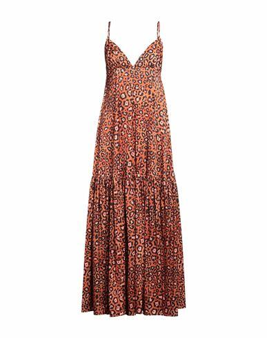 Berna Woman Maxi dress Orange Polyester, Elastane Cover