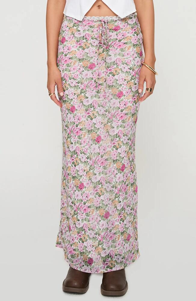 Princess Polly Emily Floral Print Tie Waist Maxi Skirt in Pink Cover