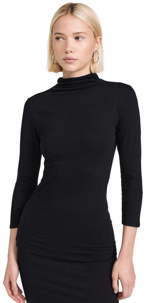 NSF Petra 3/4 Sleeve Mock Neck Tee Black Cover