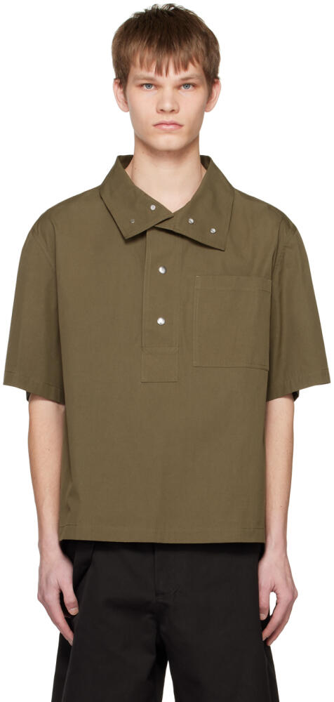 Bottega Veneta Khaki Press-Stud Polo Cover