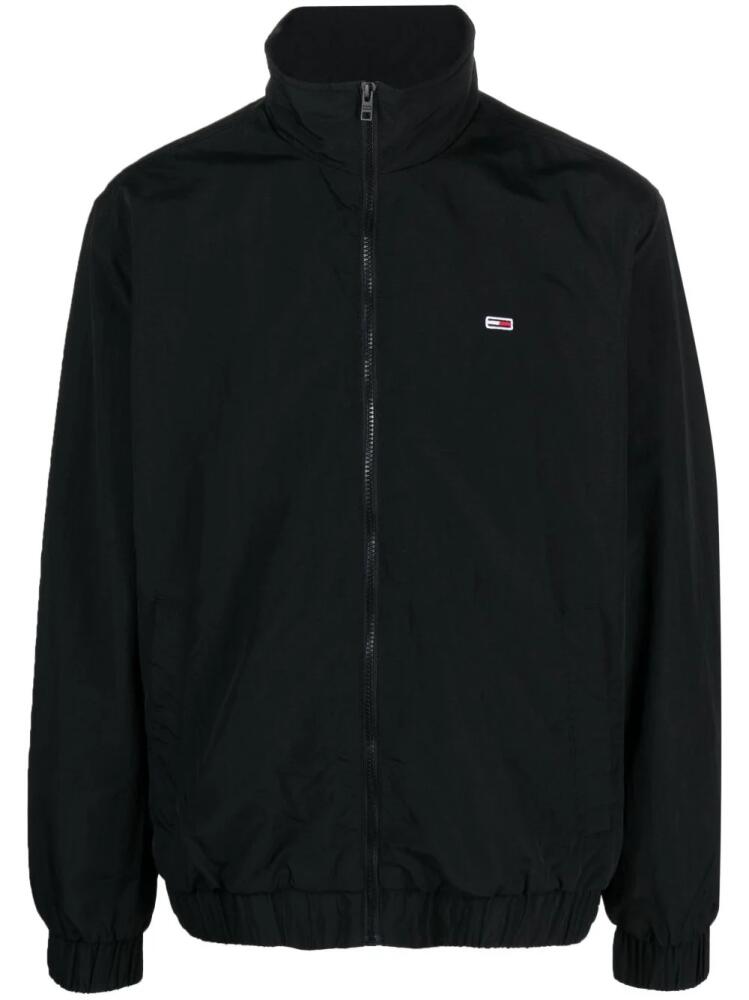 Tommy Jeans logo-patch zip-up lightweight jacket - Black Cover