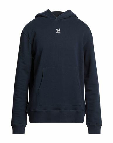 14bros Man Sweatshirt Navy blue Cotton Cover