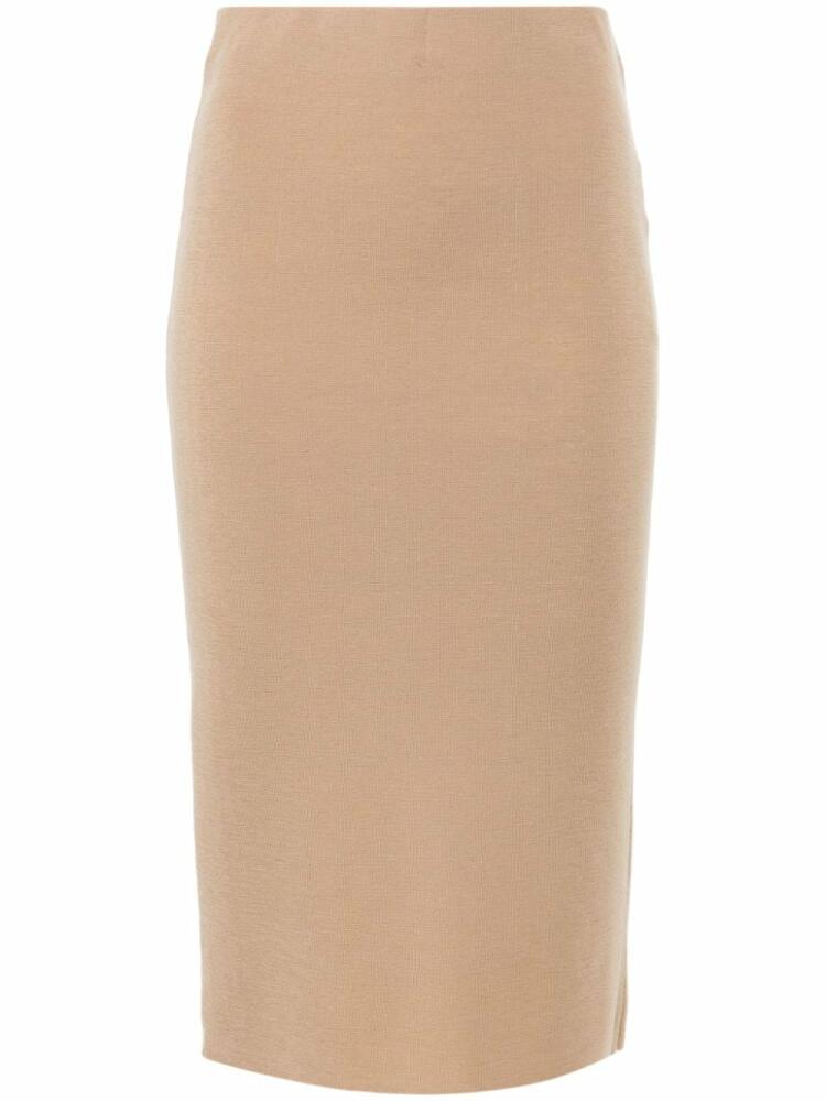 Semicouture virgin wool midi skirt - Brown Cover