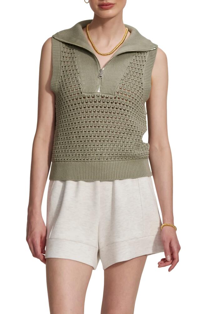 Varley Bains Half Zip Sweater Tank in Seagrass Cover