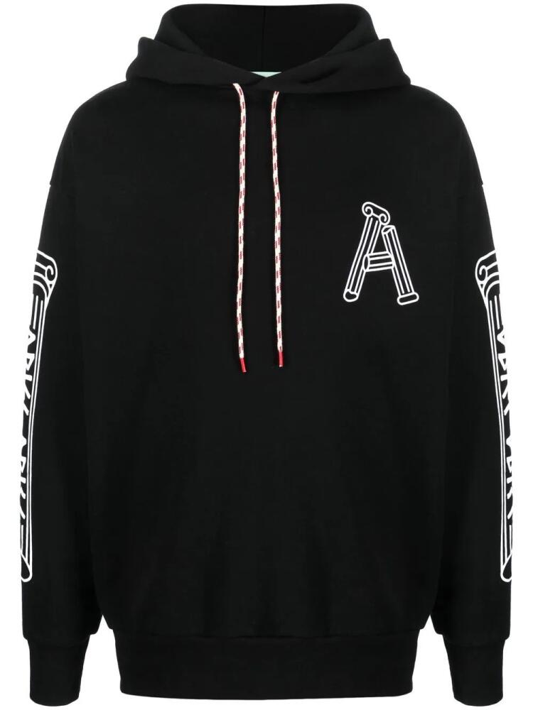 Aries logo print hoodie - Black Cover