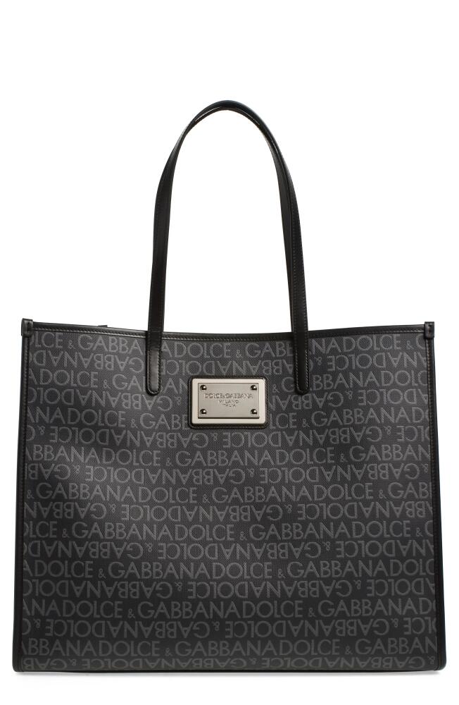 Dolce&Gabbana Logo Jacquard Tote in 8B969 Nero/Grigio Cover