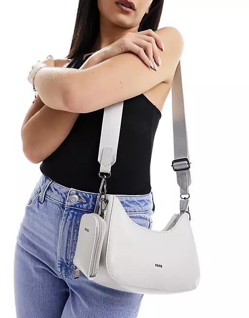 PASQ utility strap crossbody bag in stone-White Cover