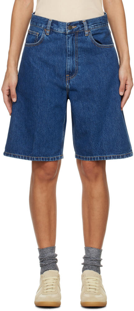 Carhartt Work In Progress Navy Brandon Denim Shorts Cover