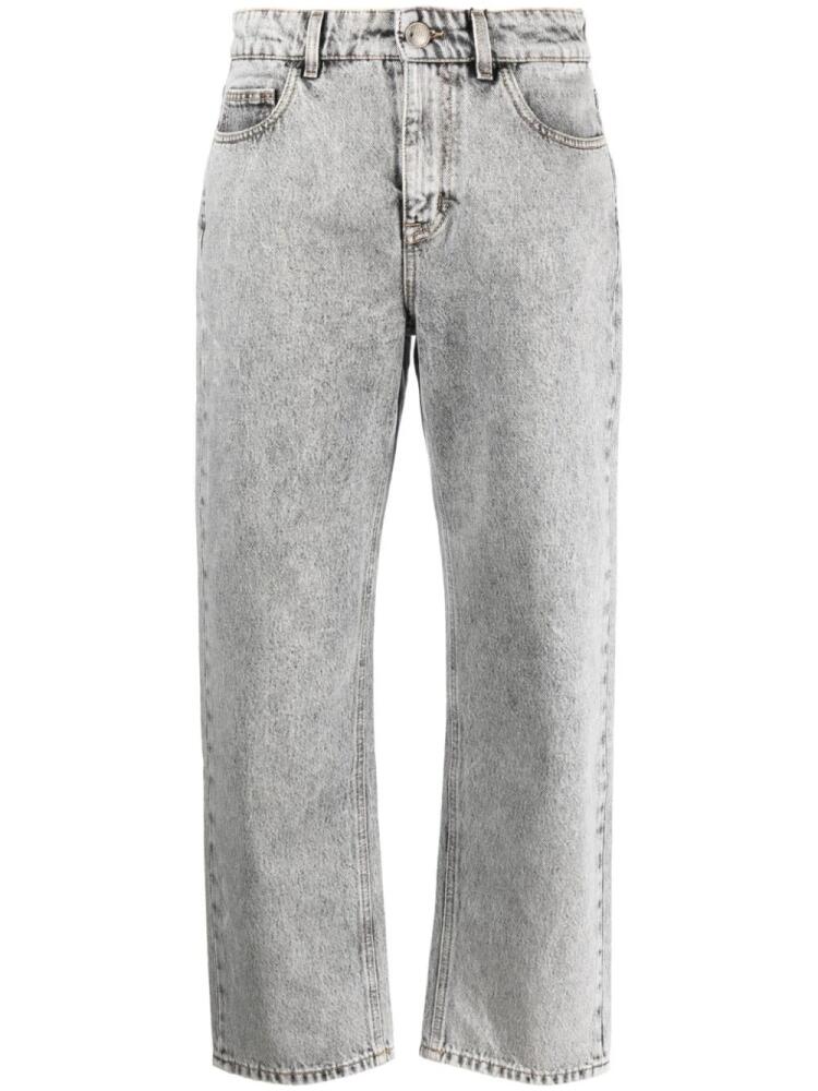 Moorer stonewashed straight-leg jeans - Grey Cover