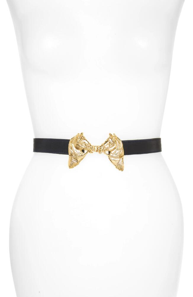 Raina Harvey Horse Clasp Leather Belt in Navy Cover