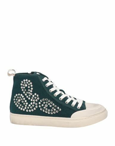 Emanuélle Vee Woman Sneakers Dark green Textile fibers Cover