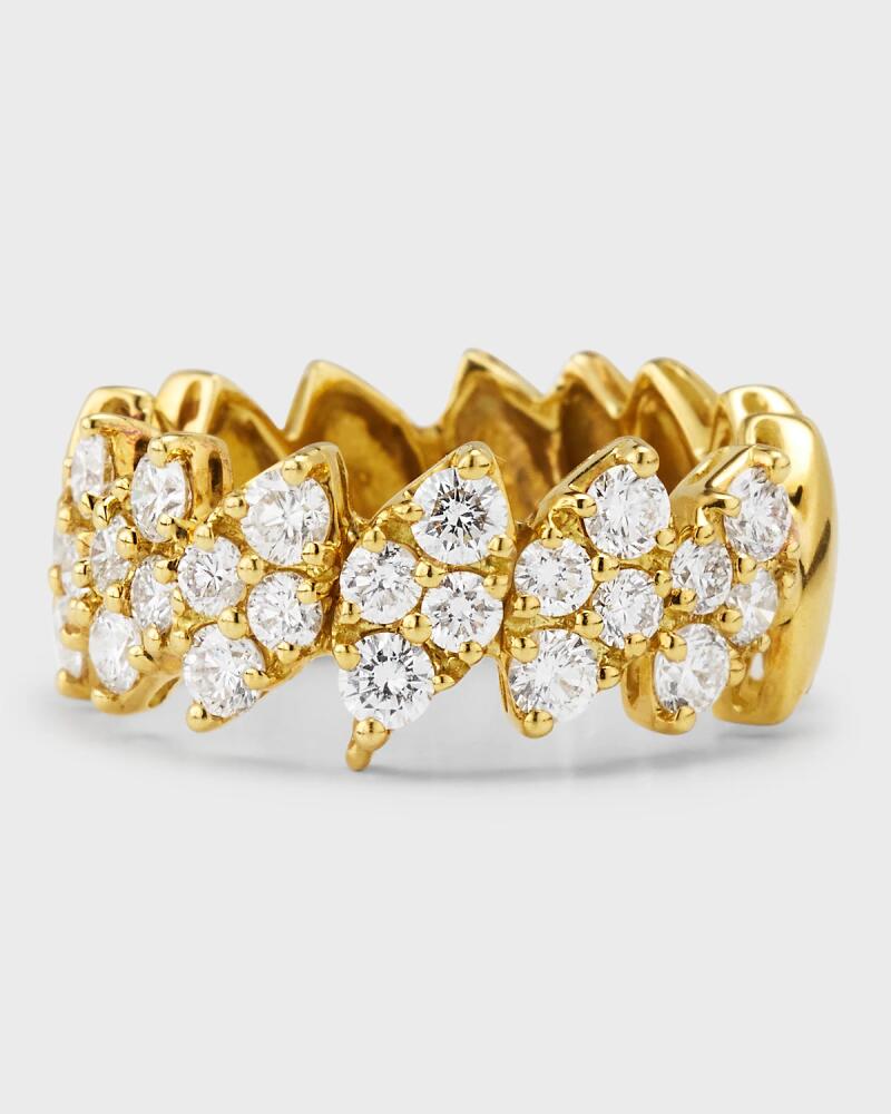 Andreoli 18K Yellow Gold Marquise Band Ring with Diamonds Cover