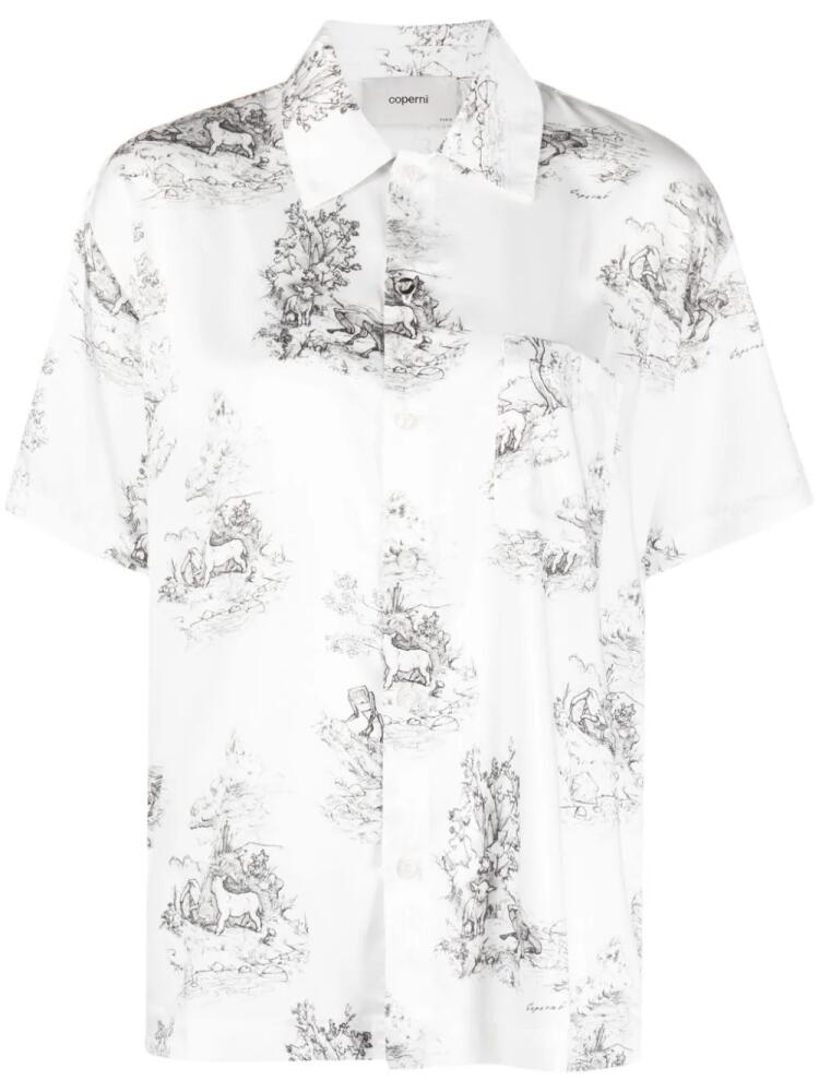 Coperni Toile de Jouy-print satin shirt - White Cover