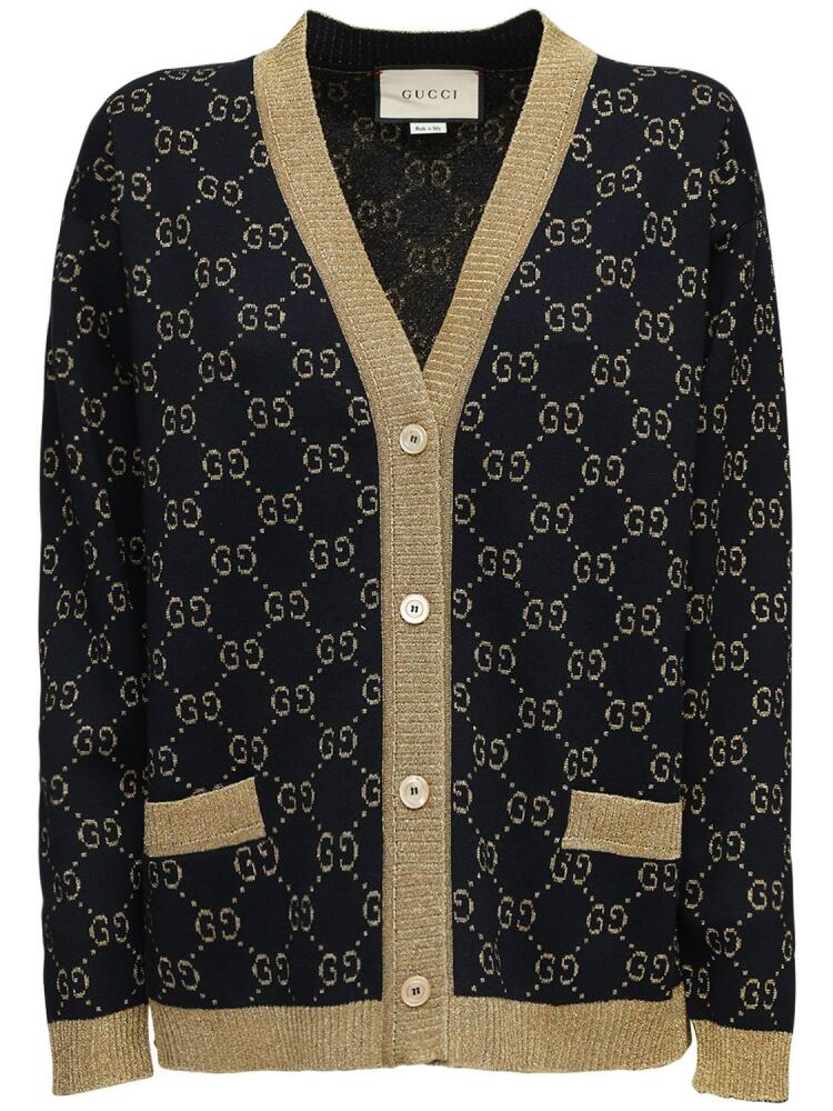 GUCCI Gg Supreme Cotton & Lurex Cardigan Cover