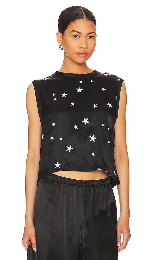 Michael Lauren Armitage Crop Boxy Tank in Black Cover