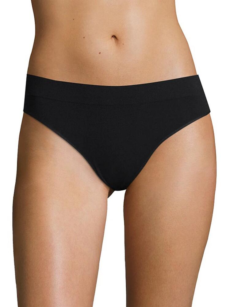 DKNY Women's Classic Stretch Thong - Black Cover