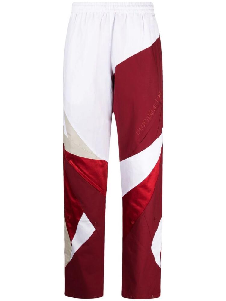 Reebok colour-block cotton track pants - Red Cover