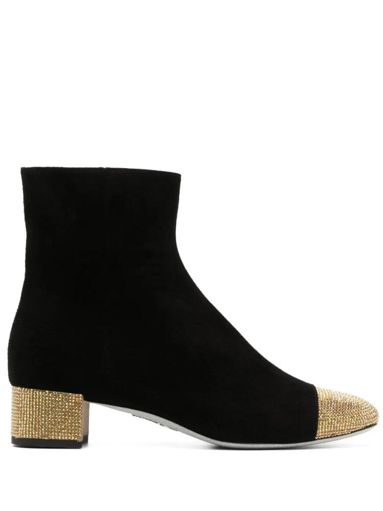 René Caovilla 40mm rhinestone-embellished suede boots - Black Cover