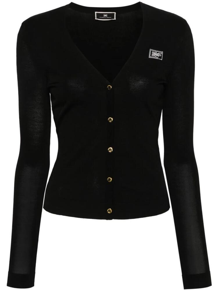 Elisabetta Franchi logo-jacquard cardigan - Black Cover