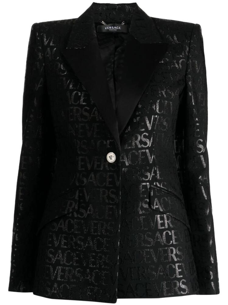 Versace Versace Allover single-breasted blazer - Black Cover