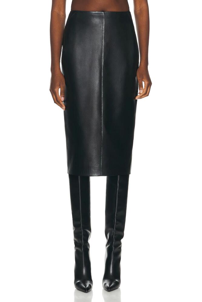 ALAÏA Leather Pencil Skirt in Black Cover