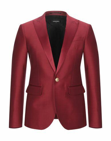 Dsquared2 Man Blazer Red Wool, Silk Cover