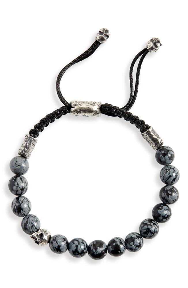 John Varvatos Skull Bead Bracelet in Grey Cover