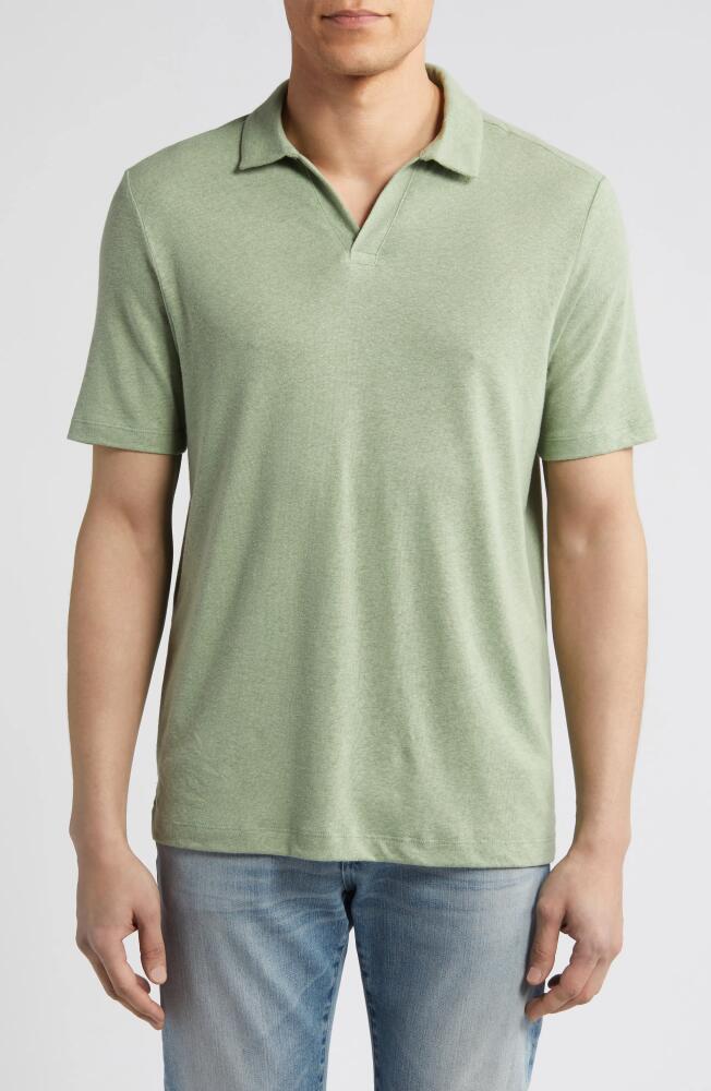 Johnston & Murphy Linen Blend Johnny Collar Polo in Sage Cover