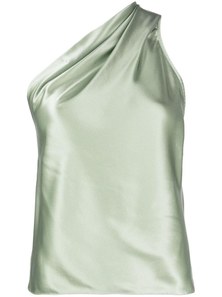 Michelle Mason asymmetric halterneck silk top - Green Cover