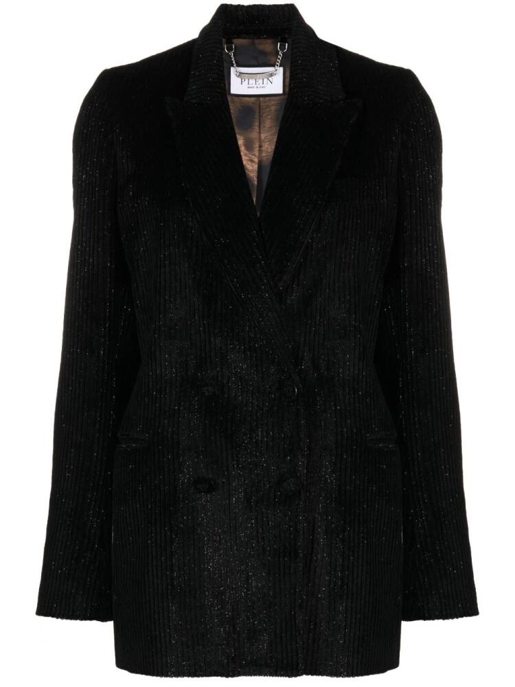 Philipp Plein metallic corduroy blazer - Black Cover