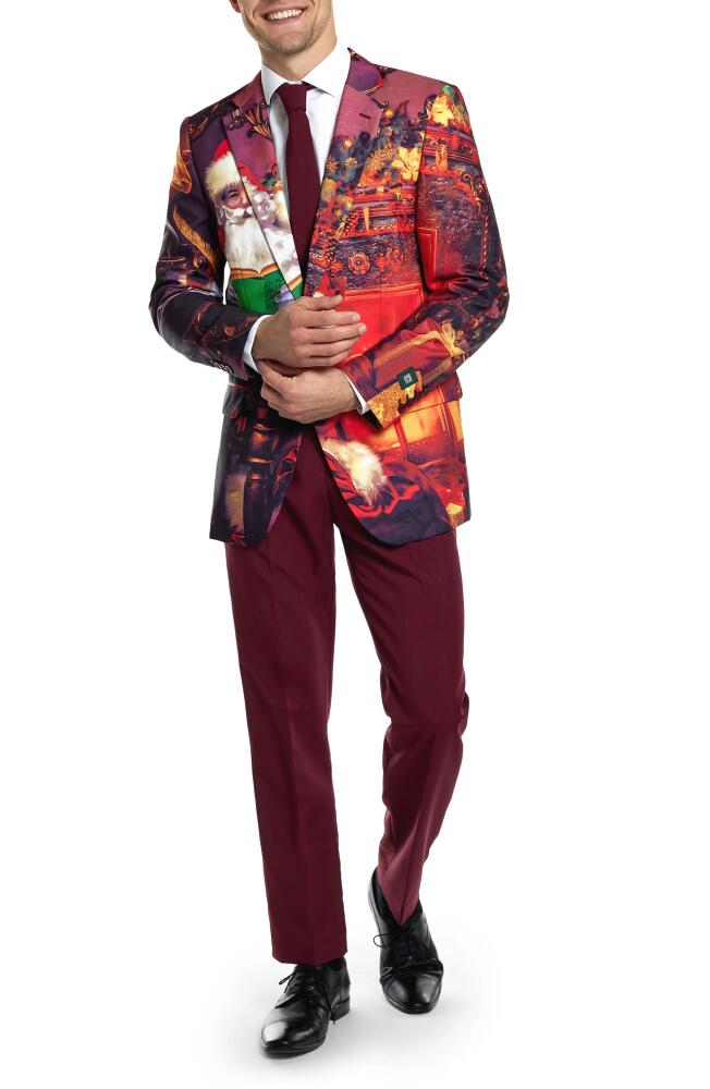 OppoSuits Classic Cause Vintage Advertisement Print Two-Piece Suit & Tie in Red Cover